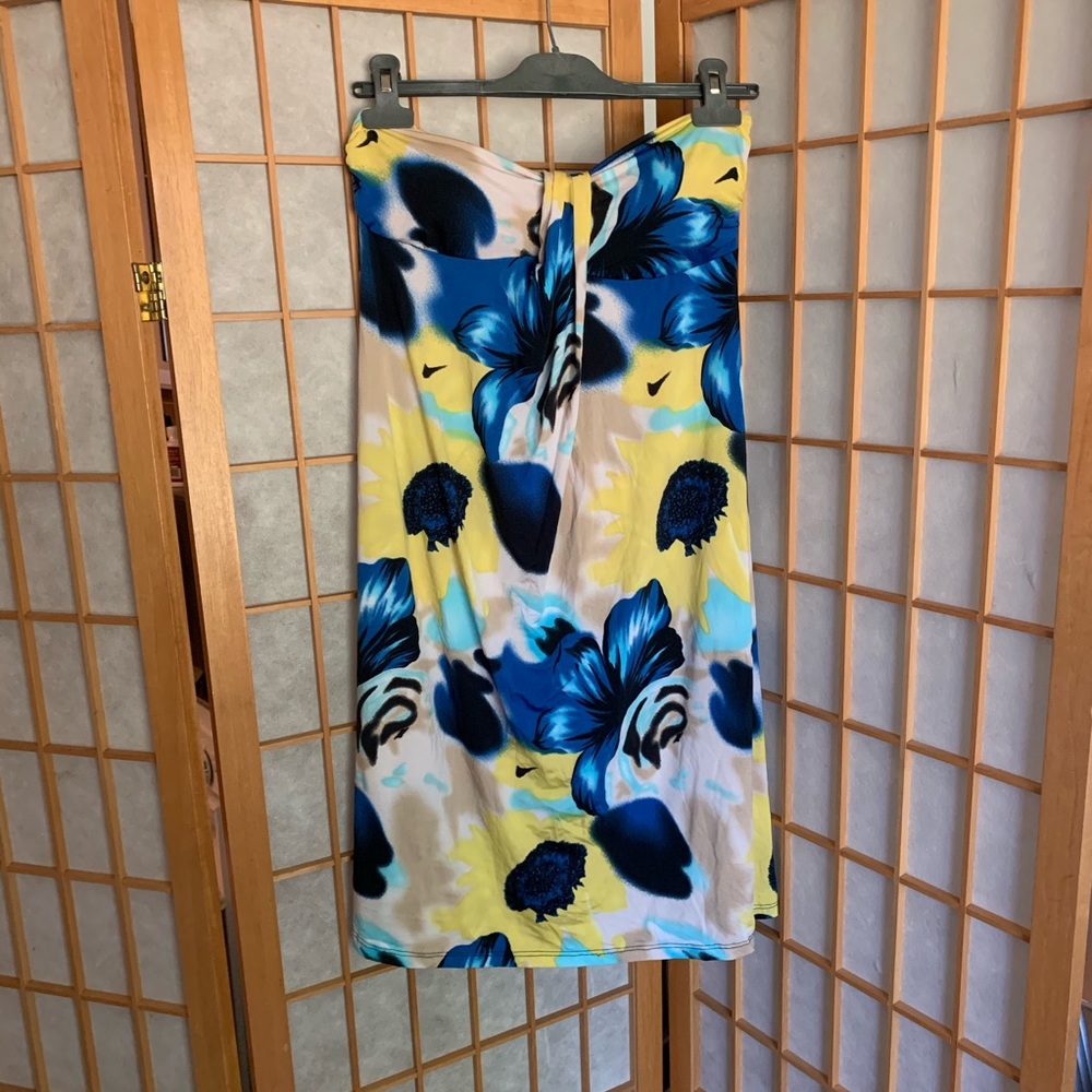 Strapless floral summer dress